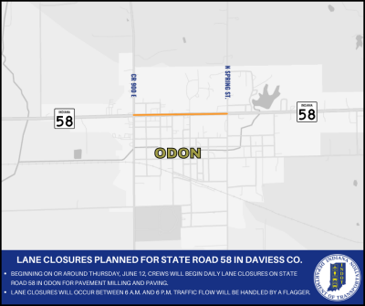 Lane closures planned for State Road 58 in Daviess County | Shake ...