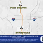 Lane closures planned for U.S. 41 in Vanderburgh and Gibson Counties
