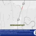 Road closure planned for State Road 67 in Knox County