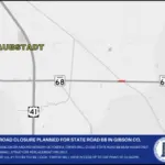 Road closure planned for State Road 68 in Gibson County