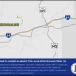 Lane closure planned for I-64 in Spencer and Perry Counties