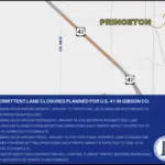 Intermittent Lane Closures Planned on U.S. 41 in Gibson County