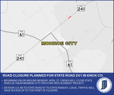Road Closure Planned for State Road 241 in Knox County | Shake Broadcasting