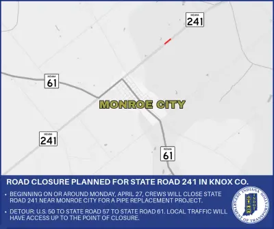 Road Closure Planned for State Road 241 in Knox County | Shake Broadcasting