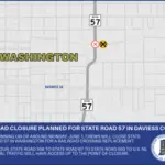 Indiana Department of Transportation Announces State Road 57 Closure in Washington for Railroad Crossing Project