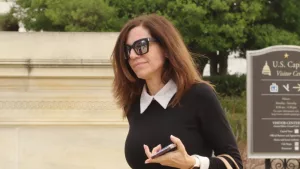 Rep. Nancy Mace (R-S.C.) walks out of the U.S. Capitol. WASHINGTON^ DC - March 13^ 2024