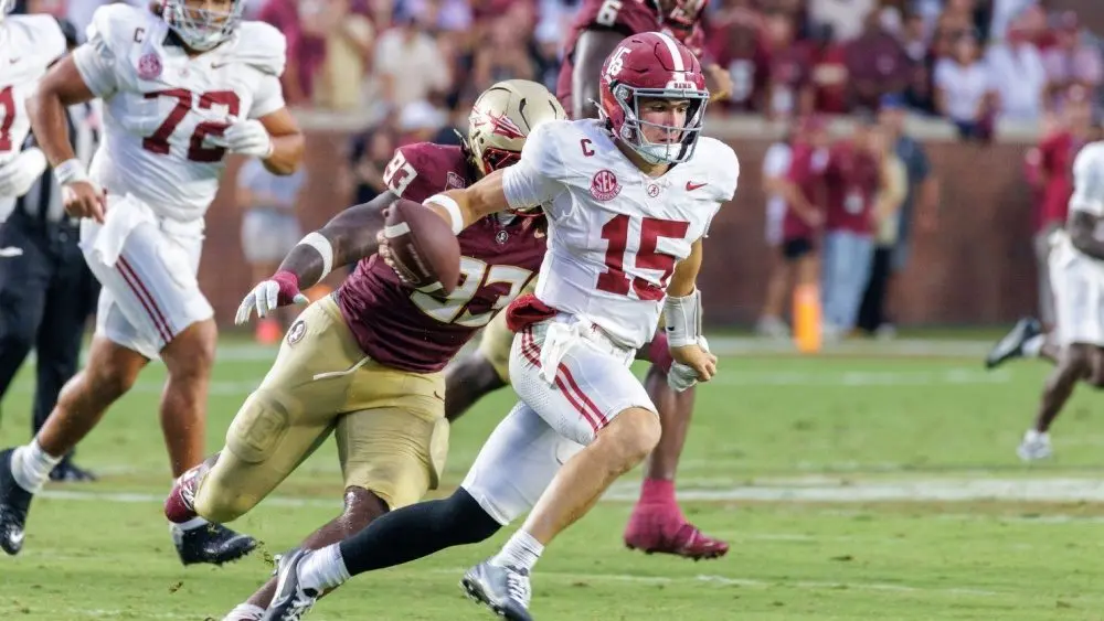#15 Ty Simpson QB Alabama Crimson Tide vs Florida State Seminoles August 30^ 2025 Doak Campbell Stadium Tallahassee Florida
