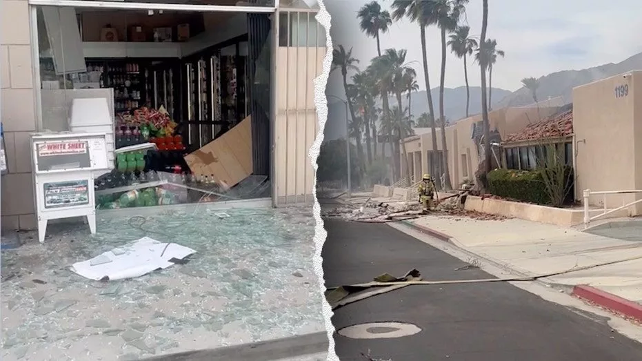 Explosion rocks Palm Springs, damaging buildings and sending debris into the street