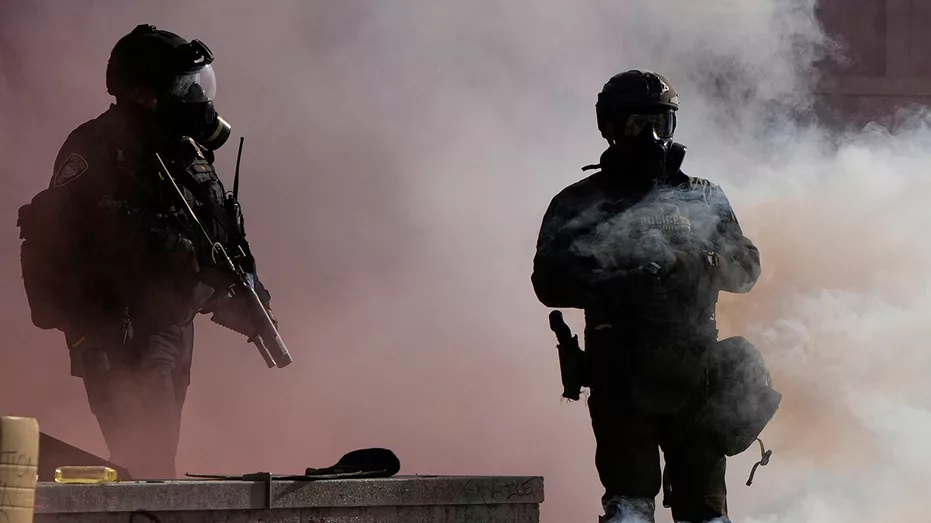 Officers injured as Portland rioters breach ICE building with explosives and rocks