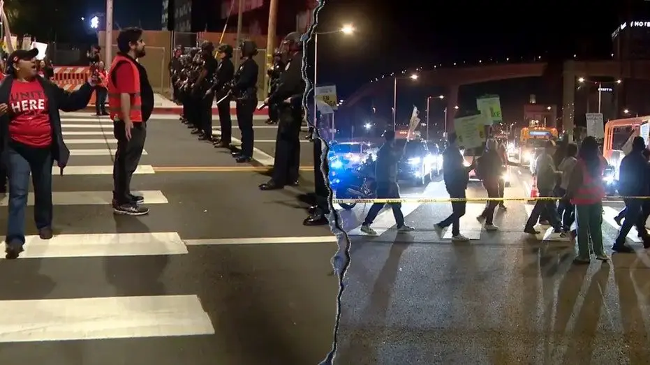 LAX travelers abandon cars, walk to airport as protesters block building during Thanksgiving rush