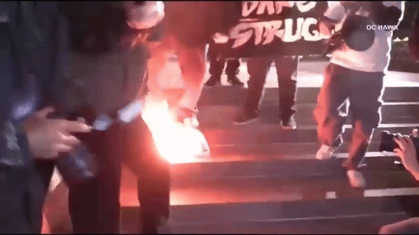 ca-protesters-burn-american-flag-gif302237