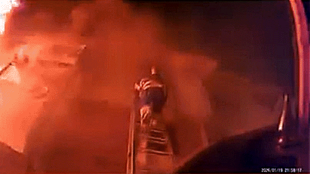 Dramatic Michigan apartment fire rescue seen on helmet cam