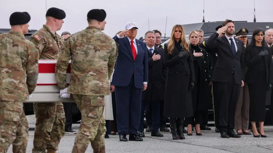 Trump and first lady attend dignified transfer for 6 US troops killed in Kuwait