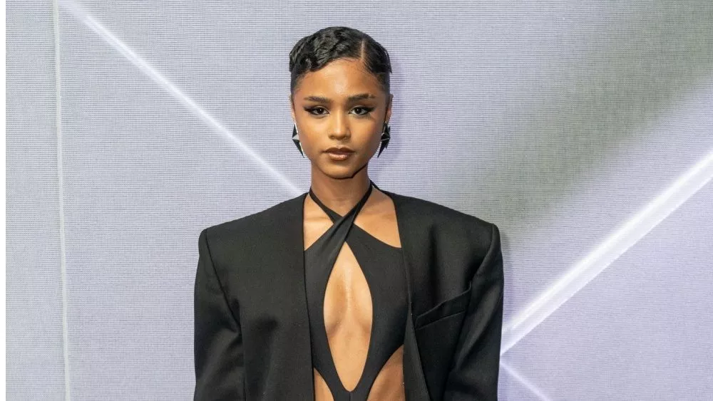 Tyla Seethal attends the HM Mugler launch at Lexington Armory in New York on April 19^ 2023