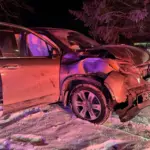 Kan. man hospitalized after running from 2 vehicle crash