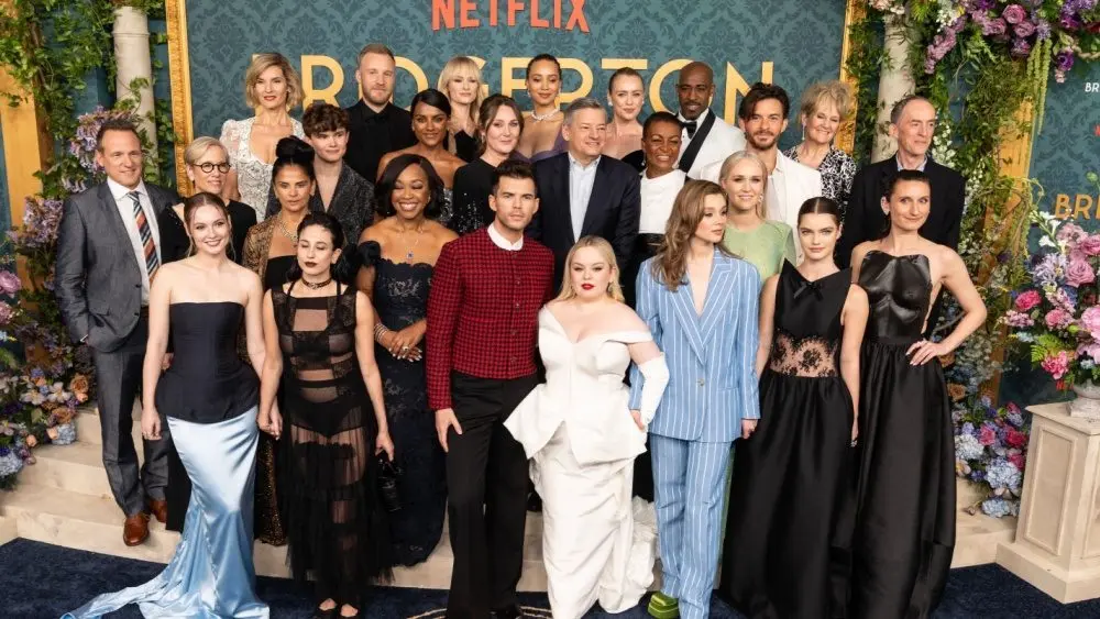 Cast and crew attend Netflix Bridgerton season 3 premiere at Alice Tully Hall in New York on May 13^ 2024