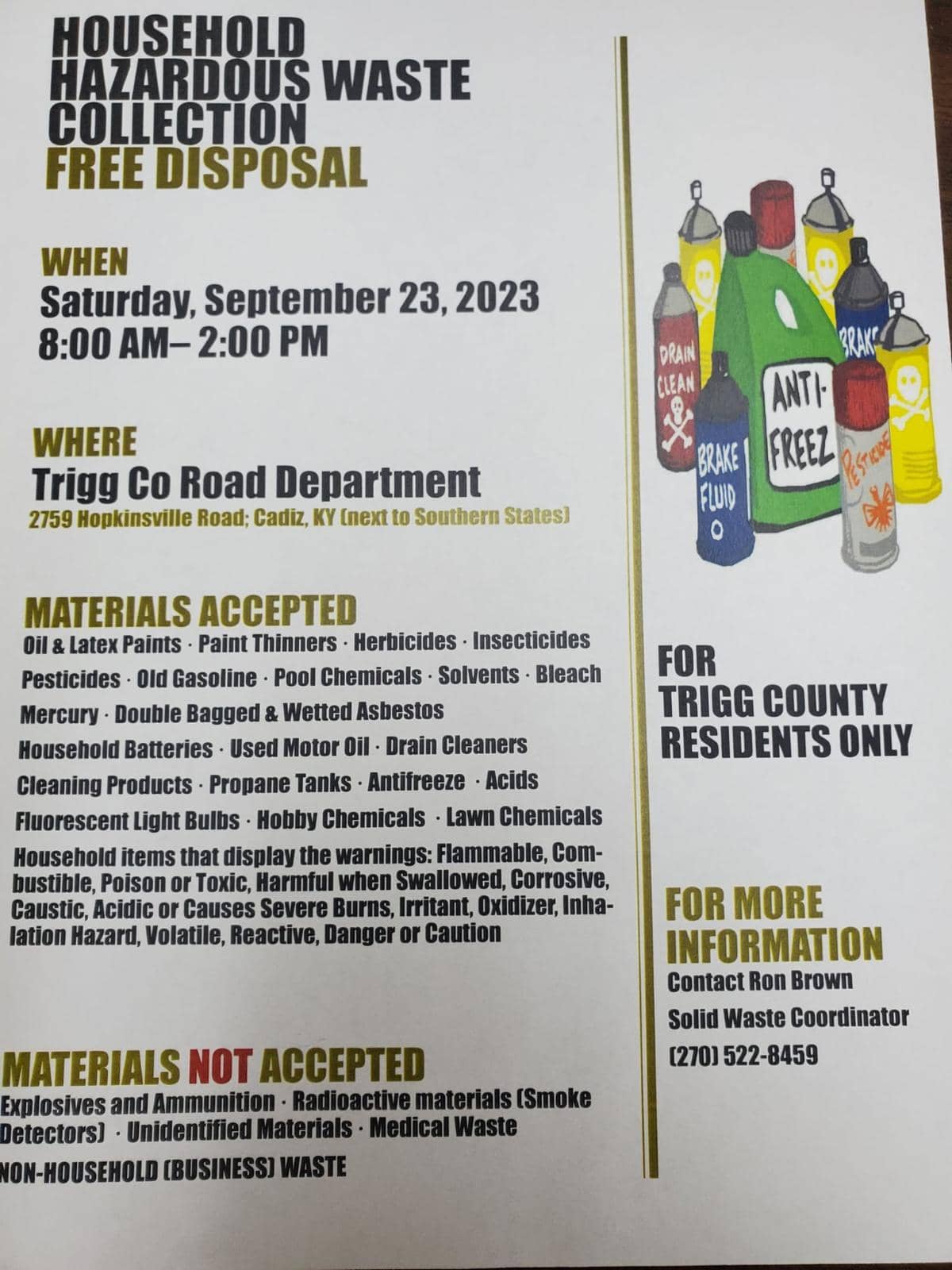 Household Hazardous Waste collection – WKDZ