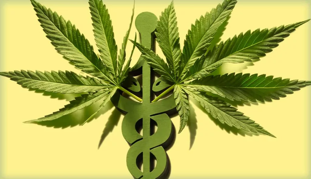 two-marijuana-leaves-superimposed-on-a-caduceus-medical-symbol