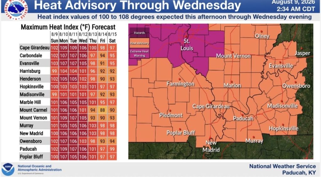 Heat Advisory In Effect Through Wednesday Night