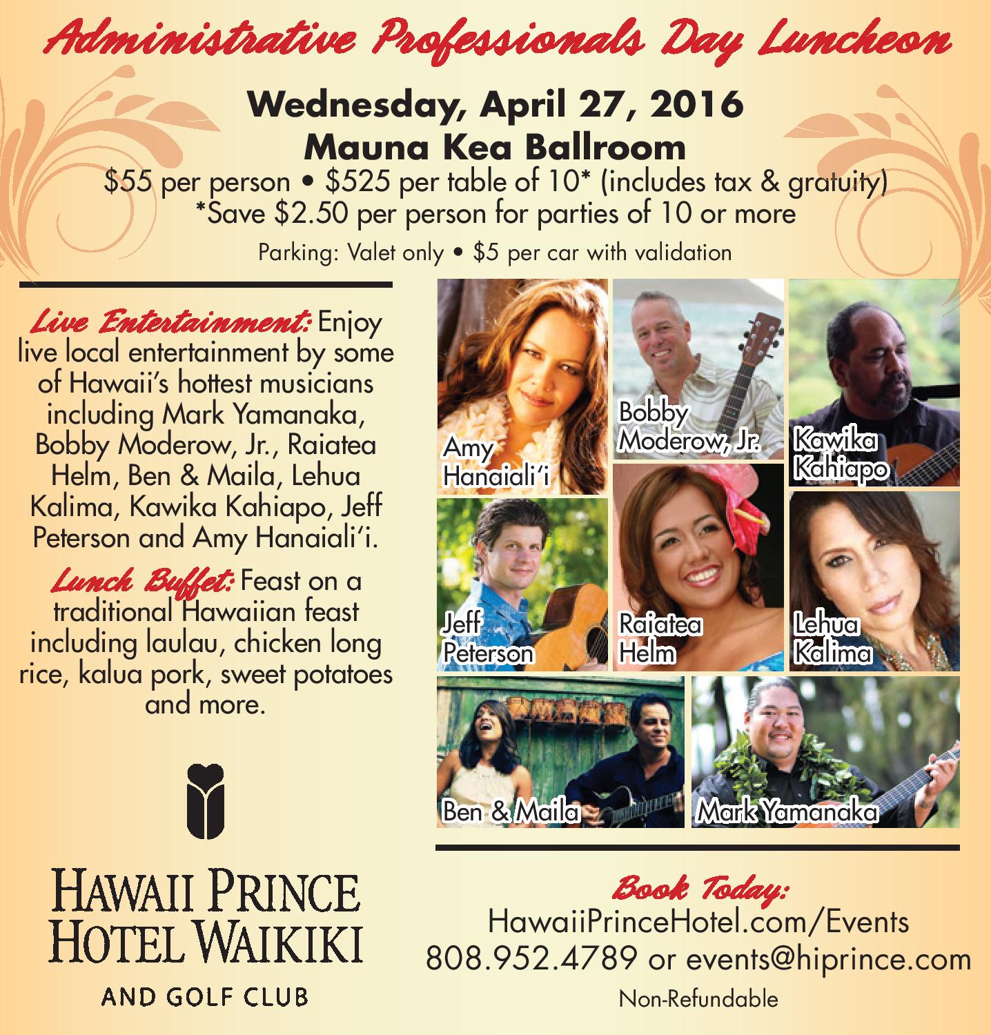 administrative professionals day luncheon kine hawaiian 105 kine administrative professionals