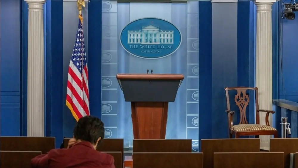 WASHINGTON^ D.C. – August 7^ 2023: The James S. Brady Press Briefing Room is seen at the White House in Washington^ D.C.