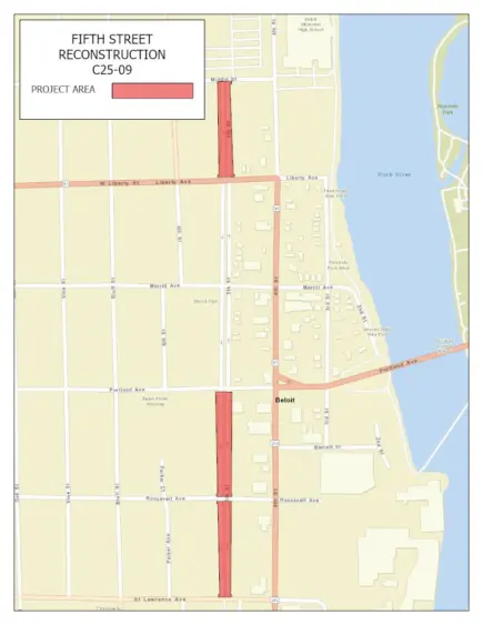 fifthstreetreconstructionmapbeloit