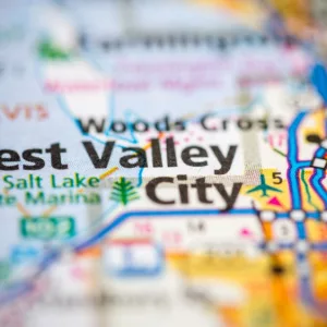 West Valley City. Utah. USA as seen on map