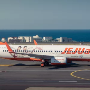 Jeju Air Boeing 737-800(WL) HL8062 at Jeju International Airport. Jeju^ South Korea - January 3 2019