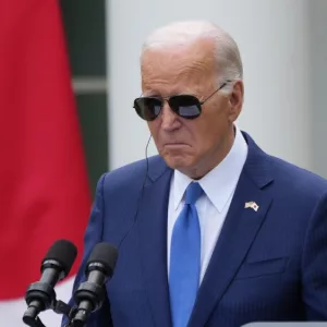 President Biden in the Rose Garden following a bilateral meeting in the White House. Washington DC USA - 4-10-2024