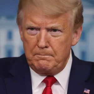 Donald Trump speaks to reporters following a meeting of his coronavirus task force in the Brady Press Briefing Room at the White House on April 06^ 2020 in Washington^ DC.