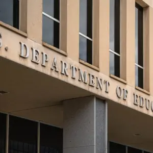 Sign of U.S. Department of Education in Washington D.C.