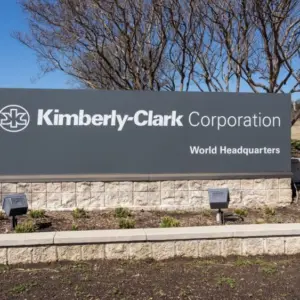 Kimberly-Clark Corporation’s sign at its headquarters in Irving^ Texas^ USA. Irving^ Texas^ USA - March 20^ 2022