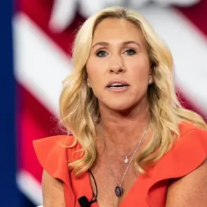 Congresswoman Marjorie Taylor Greene (R) in conversation with Sara Carter during CPAC Texas 2022 conference at Hilton Anatole Dallas^ TX - August 5^ 2022