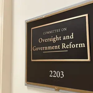 Committee on Oversight and Government Reform 2203 sign an entrance exterior at house office building WASHINGTON - APRIL 2^ 2025