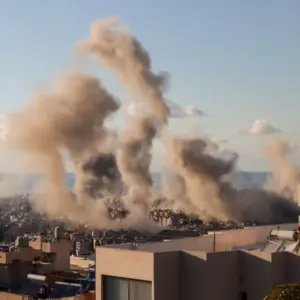 Smoke from multiple Israeli airstrikes on Beirut Southern Suburbs^ Lebanon amid Hezbollah-Israel conflict Beirut^ Lebanon 11 26 2024