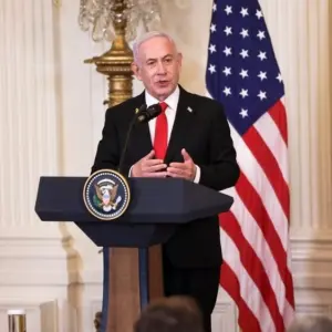 Israeli Prime Minister Benjamin Netanyahu at the White House WASHINGTON^ DC^ USA - February 4^ 2025