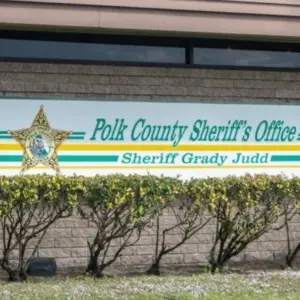 Polk County Florida Sheriff's office sign on side of building Lake Wales^ FL^ USA^ 3-4-24