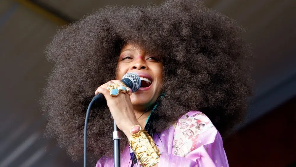 Erica Abi Wright^ known professionally as Erykah Badu^ performs on stage at the 2009 New Orleans Jazz and Heritage Festival. New Orleans^ Louisiana - April 25^ 2009: