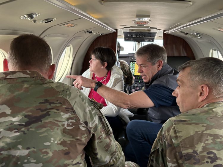Nebraska Gov. Pillen, Adjutant General Strong Tour Cottonwood Fire & Visit Brady Community