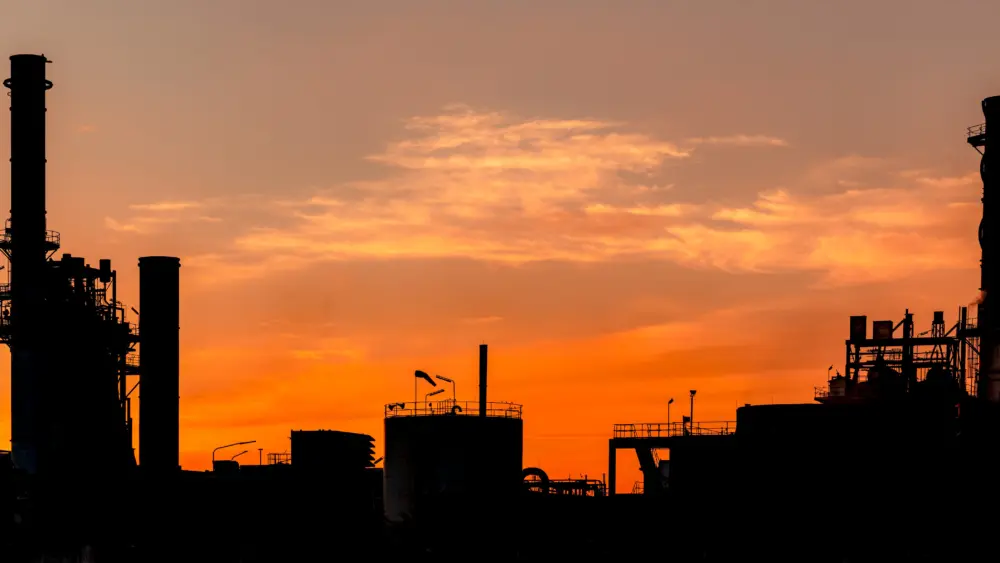 gas-turbine-electrical-power-plant-energy-for-support-factory-in-industrial-estate-natural-gas-tank-small-gas-power-plant-power-plant-using-natural-gas-for-fuel-green-energy-dramatic-sunset-sky
