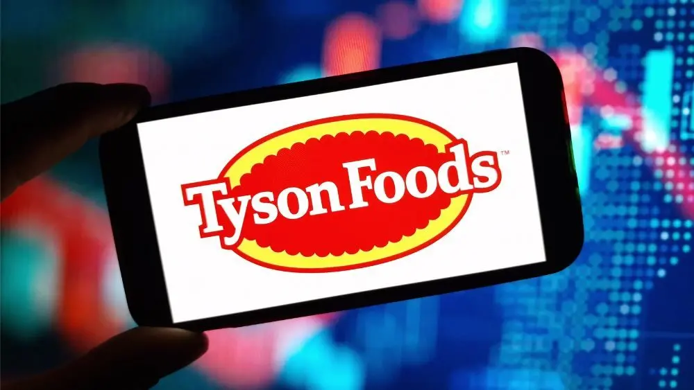 Konskie, Poland - December 02, 2024: Tyson Foods company logo displayed on mobile phone