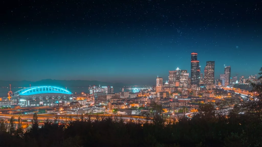 Seattle at Night - Photo by Rick Han