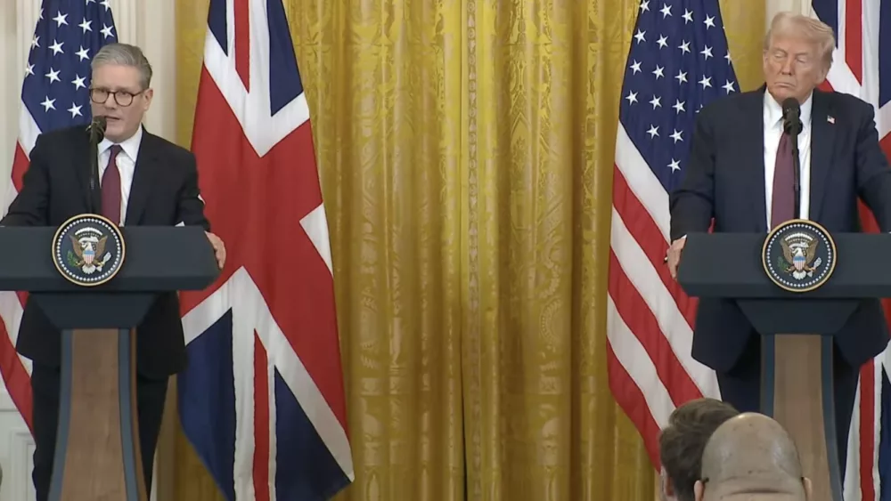 U.K. Prime Minister Keir Starmer and U.S. President Donald Trump hold a joint press conference Thursday, Feb. 27, during Starmer's visit to the White House. The White House | YouTube