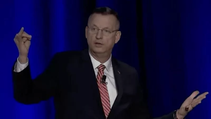 Secretary of Veterans Affairs Doug Collins talks about veterans in crisis at the American Legion at its 65th Annual Washington Conference on Feb. 24, 2025. ©VA Secretary Doug Collins | X