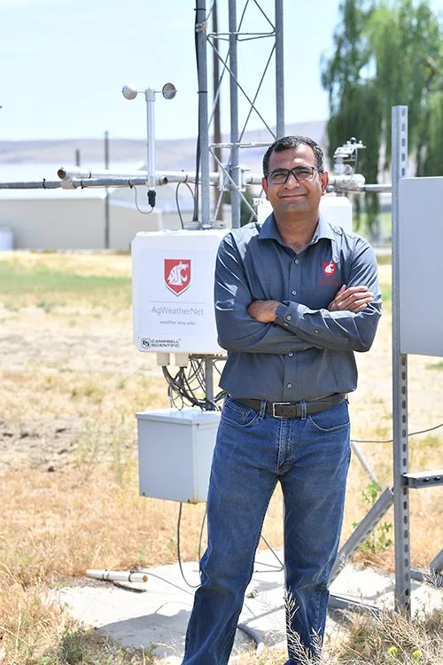Closeup of Lav Khot, AgWeatherNet Director.Lav Khot, AgWeatherNet Director.