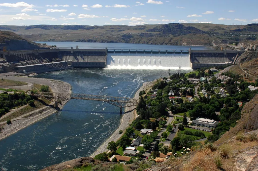 Grand Coulee Dam in Washington is one of dozens of dams in the Columbia River Basin generating hydroelectricity. The river’s upstream flows are controlled in part by the Canadian government, under an agreement that is hitting turbulence under President Donald Trump. (Courtesy of Bureau of Reclamation)