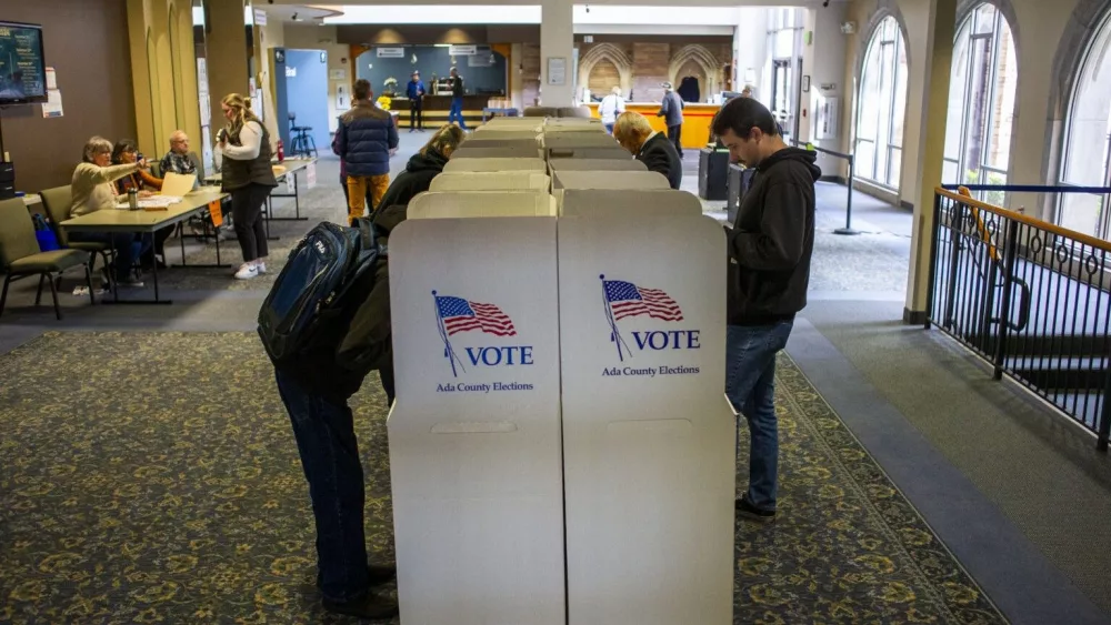 Voters cast their ballots in the general election on Nov. 5, 2024, at Cathedral of the Rockies in Boise. (Pat Sutphin for the Idaho Capital Sun)