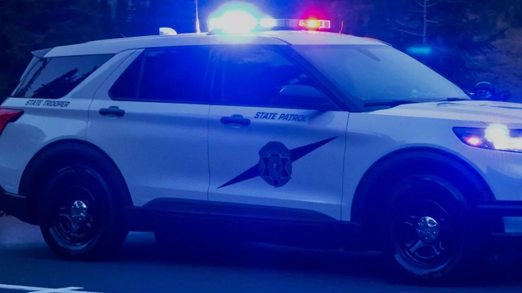 Washington State Patrol Lights at Night