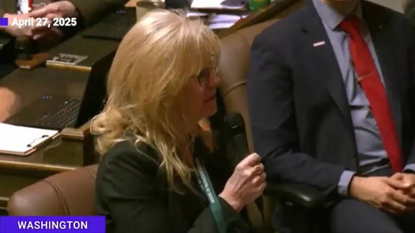 Rep. Mary Dye, R-Pomeroy, speaks on a bipartisan litter bill she co-sponsored