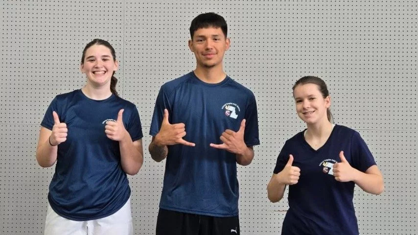 Black belts from the Inland Empire AAU Regional Karate Team